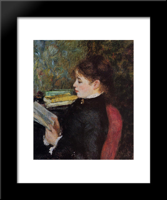 The Reader 20x24 Black Modern Wood Framed Art Print Poster by Renoir, Pierre Auguste