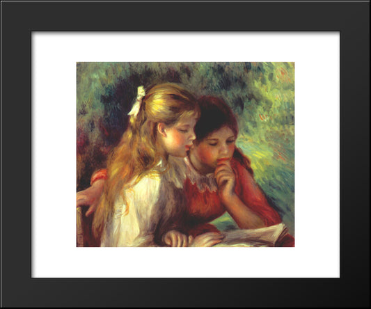 The Reading 20x24 Black Modern Wood Framed Art Print Poster by Renoir, Pierre Auguste