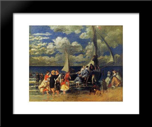 The Return Of The Boating Party 20x24 Black Modern Wood Framed Art Print Poster by Renoir, Pierre Auguste