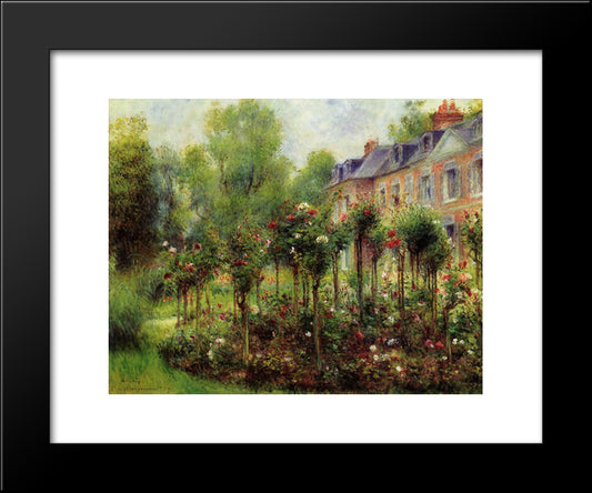 The Rose Garden At Wargemont 20x24 Black Modern Wood Framed Art Print Poster by Renoir, Pierre Auguste