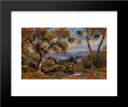 The Sea At Cagnes 20x24 Black Modern Wood Framed Art Print Poster by Renoir, Pierre Auguste