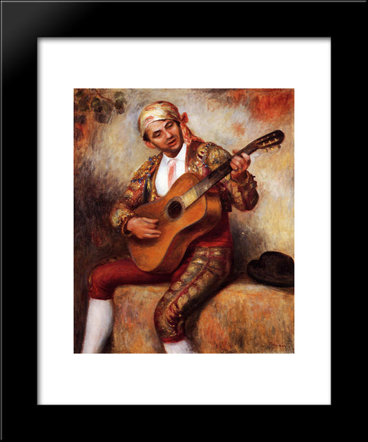 The Spanish Guitarist 20x24 Black Modern Wood Framed Art Print Poster by Renoir, Pierre Auguste