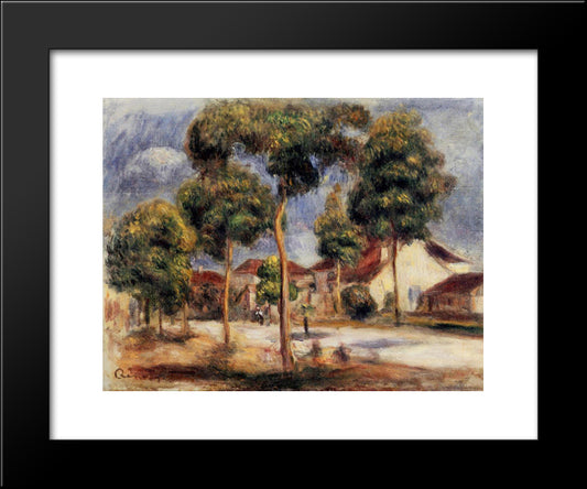 The Sunny Street 20x24 Black Modern Wood Framed Art Print Poster by Renoir, Pierre Auguste
