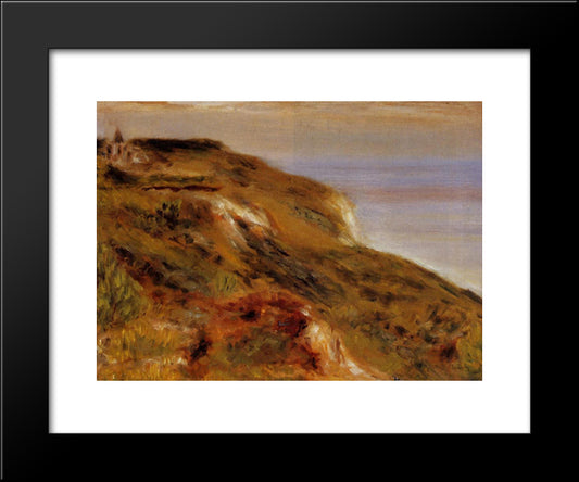 The Varangeville Church And The Cliffs 20x24 Black Modern Wood Framed Art Print Poster by Renoir, Pierre Auguste