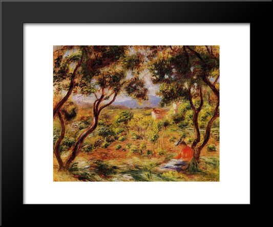 The Vineyards Of Cagnes 20x24 Black Modern Wood Framed Art Print Poster by Renoir, Pierre Auguste