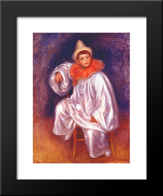 The White Pierrot (Jean Renoir) 20x24 Black Modern Wood Framed Art Print Poster by Renoir, Pierre Auguste