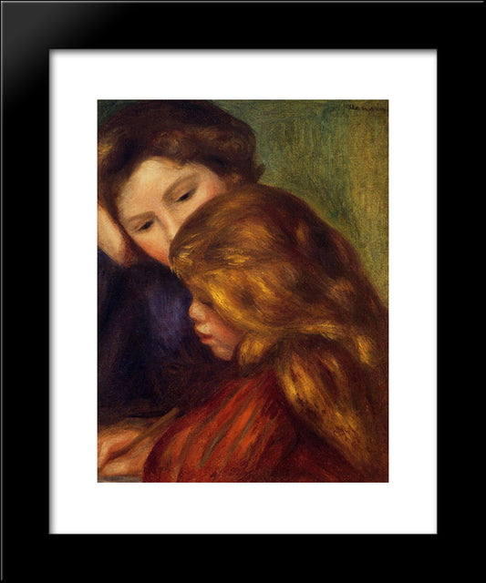 The Writing Lesson 20x24 Black Modern Wood Framed Art Print Poster by Renoir, Pierre Auguste