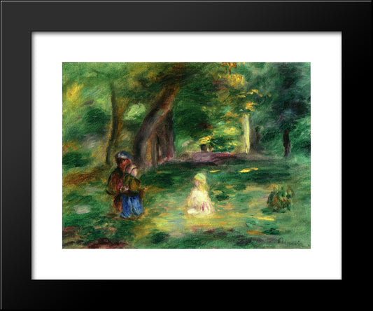 Three Figures In A Landscape 20x24 Black Modern Wood Framed Art Print Poster by Renoir, Pierre Auguste