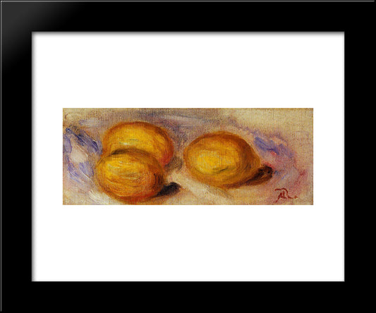 Three Lemons 20x24 Black Modern Wood Framed Art Print Poster by Renoir, Pierre Auguste