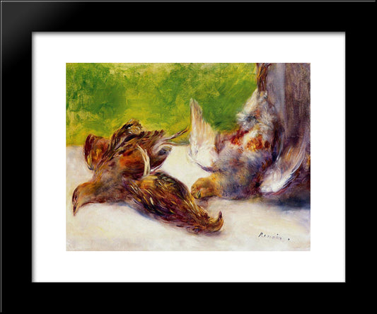 Three Partridges 20x24 Black Modern Wood Framed Art Print Poster by Renoir, Pierre Auguste