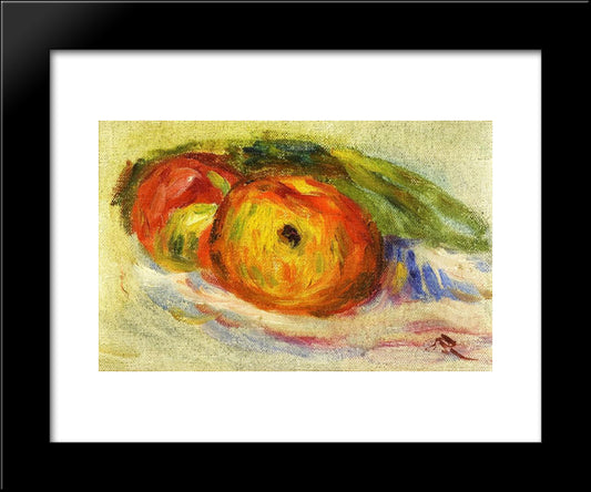 Two Apples 20x24 Black Modern Wood Framed Art Print Poster by Renoir, Pierre Auguste