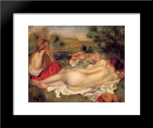 Two Bathers 20x24 Black Modern Wood Framed Art Print Poster by Renoir, Pierre Auguste