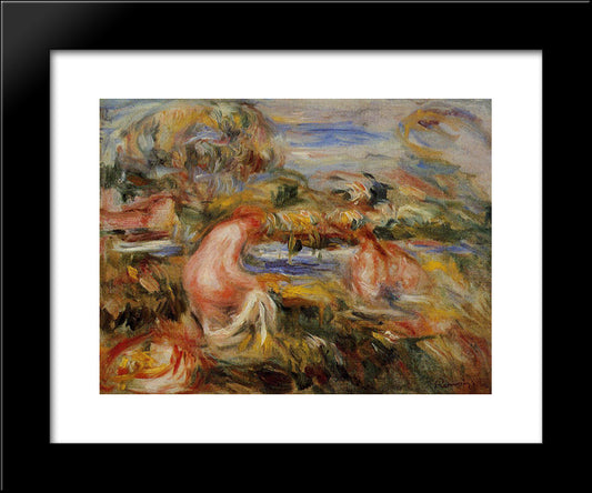 Two Bathers In A Landscape 20x24 Black Modern Wood Framed Art Print Poster by Renoir, Pierre Auguste