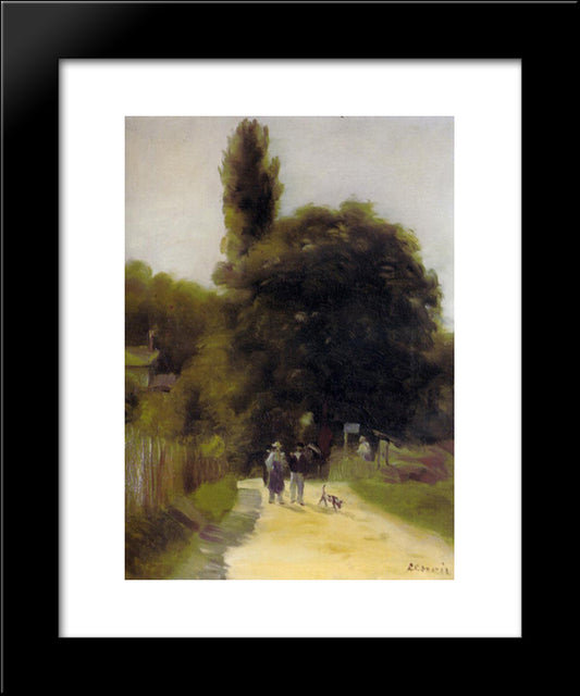 Two Figures In A Landscape 20x24 Black Modern Wood Framed Art Print Poster by Renoir, Pierre Auguste