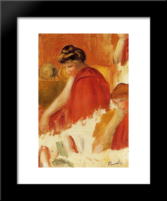 Two Women In Red Robes 20x24 Black Modern Wood Framed Art Print Poster by Renoir, Pierre Auguste