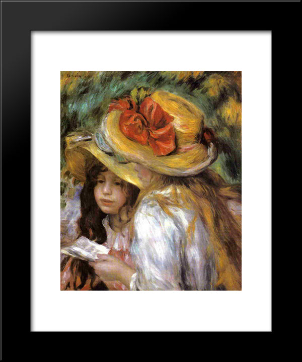 Two Young Girls Reading 20x24 Black Modern Wood Framed Art Print Poster by Renoir, Pierre Auguste