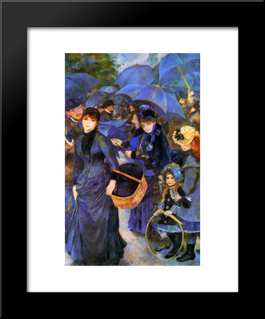 Umbrellas 20x24 Black Modern Wood Framed Art Print Poster by Renoir, Pierre Auguste