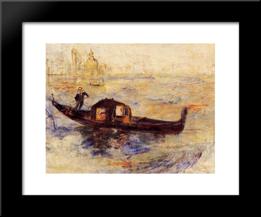 Venetian Gondola 20x24 Black Modern Wood Framed Art Print Poster by Renoir, Pierre Auguste