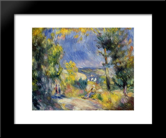 View Close To Antibes 20x24 Black Modern Wood Framed Art Print Poster by Renoir, Pierre Auguste