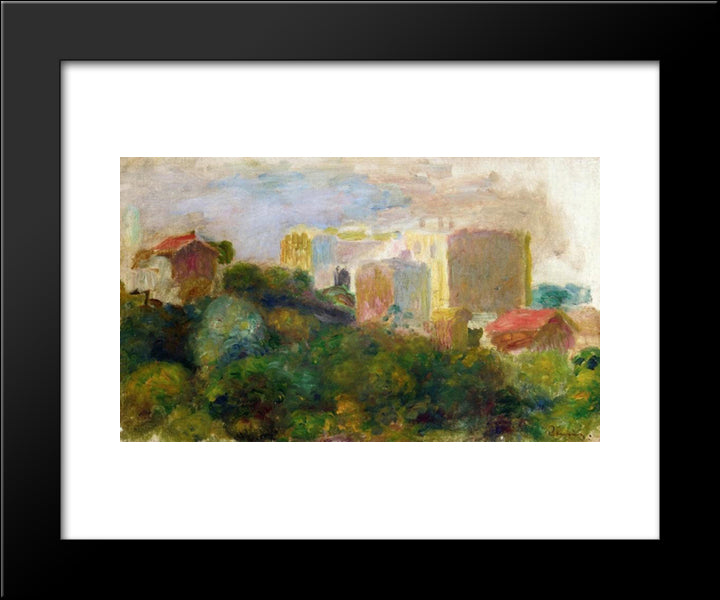 View From Renoir'S Garden In Montmartre 20x24 Black Modern Wood Framed Art Print Poster by Renoir, Pierre Auguste