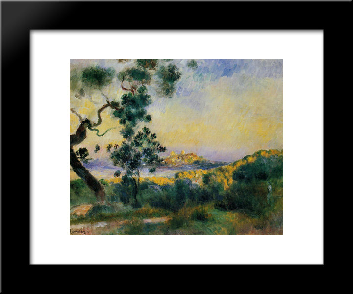 View Of Antibes 20x24 Black Modern Wood Framed Art Print Poster by Renoir, Pierre Auguste