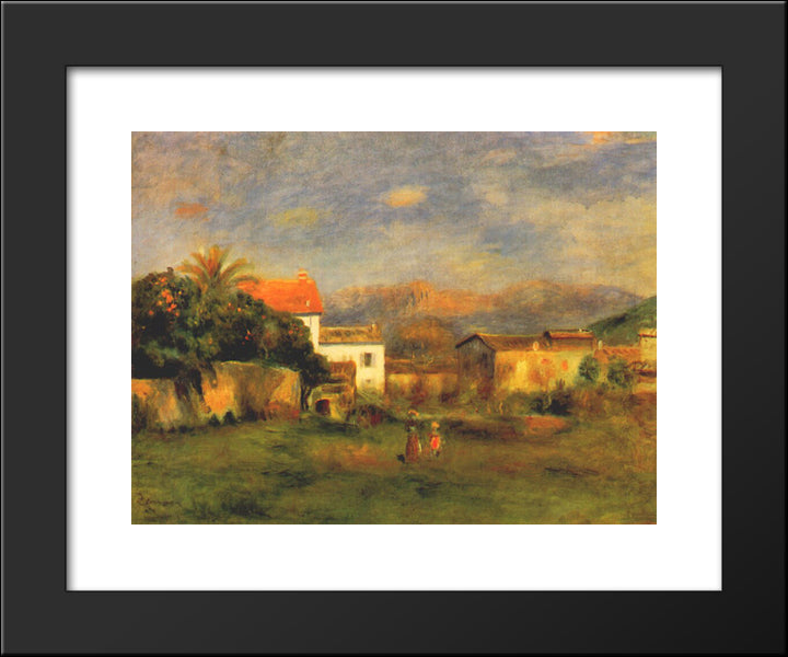 View Of Cagnes 20x24 Black Modern Wood Framed Art Print Poster by Renoir, Pierre Auguste