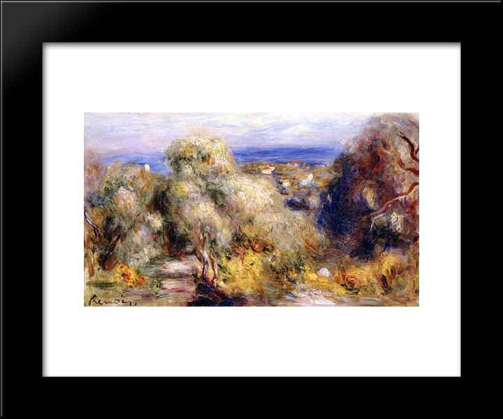 View Of Cannet 20x24 Black Modern Wood Framed Art Print Poster by Renoir, Pierre Auguste