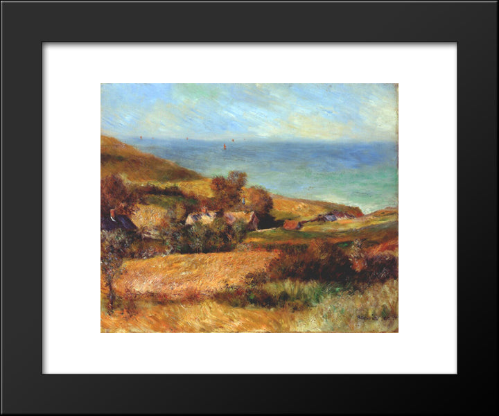 View Of The Normandy Coast Near Wargemont 20x24 Black Modern Wood Framed Art Print Poster by Renoir, Pierre Auguste