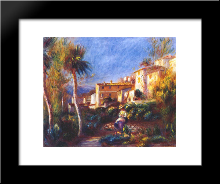 Villa De La Poste At Cagnes 20x24 Black Modern Wood Framed Art Print Poster by Renoir, Pierre Auguste