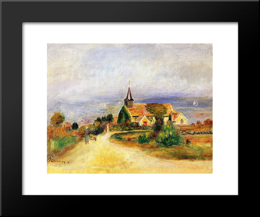 Village By The Sea 20x24 Black Modern Wood Framed Art Print Poster by Renoir, Pierre Auguste