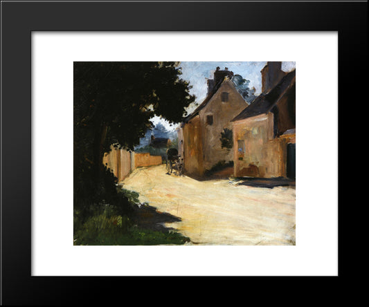 Village Street, Louveciennes 20x24 Black Modern Wood Framed Art Print Poster by Renoir, Pierre Auguste