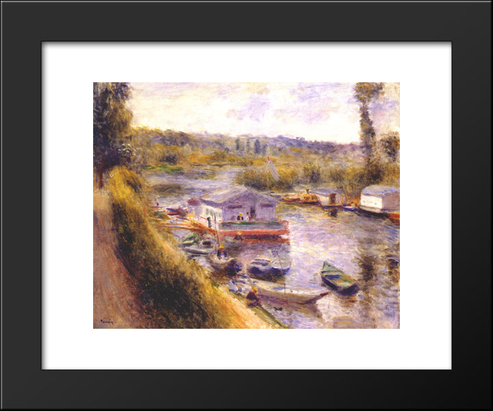 Washhouse At Lower Meudon 20x24 Black Modern Wood Framed Art Print Poster by Renoir, Pierre Auguste