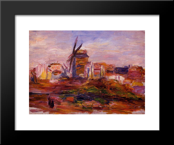 Windmill 20x24 Black Modern Wood Framed Art Print Poster by Renoir, Pierre Auguste