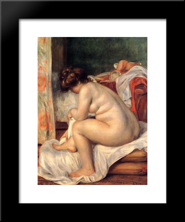 Woman After Bathing 20x24 Black Modern Wood Framed Art Print Poster by Renoir, Pierre Auguste