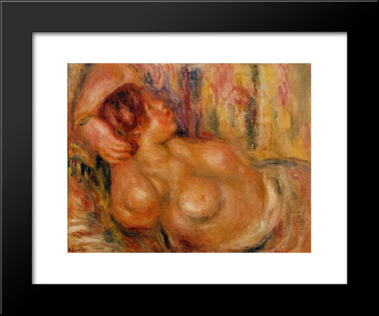 Woman At The Chest 20x24 Black Modern Wood Framed Art Print Poster by Renoir, Pierre Auguste