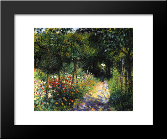 Woman At The Garden 20x24 Black Modern Wood Framed Art Print Poster by Renoir, Pierre Auguste