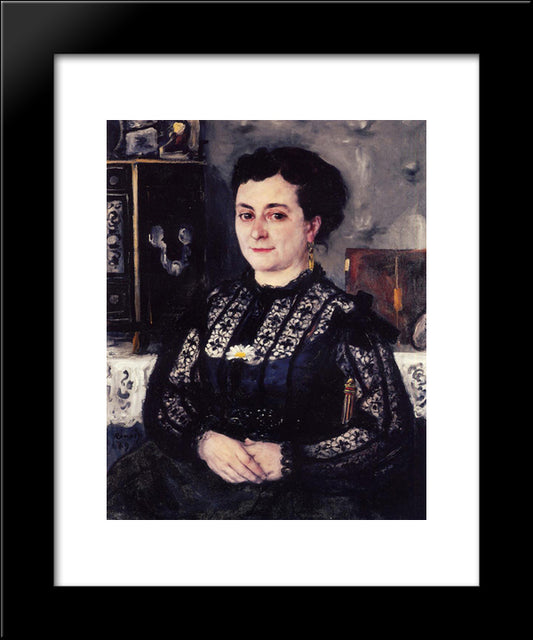 Woman In A Lace Blouse 20x24 Black Modern Wood Framed Art Print Poster by Renoir, Pierre Auguste