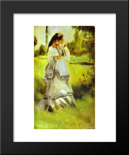 Woman In A Park 20x24 Black Modern Wood Framed Art Print Poster by Renoir, Pierre Auguste