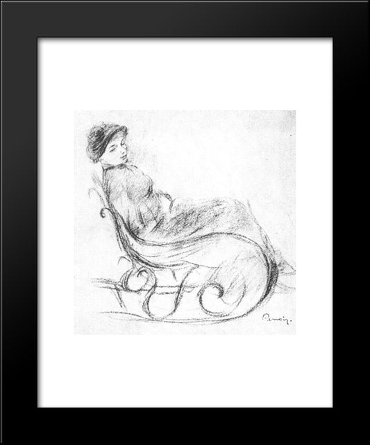 Woman In A Rocking Chair 20x24 Black Modern Wood Framed Art Print Poster by Renoir, Pierre Auguste