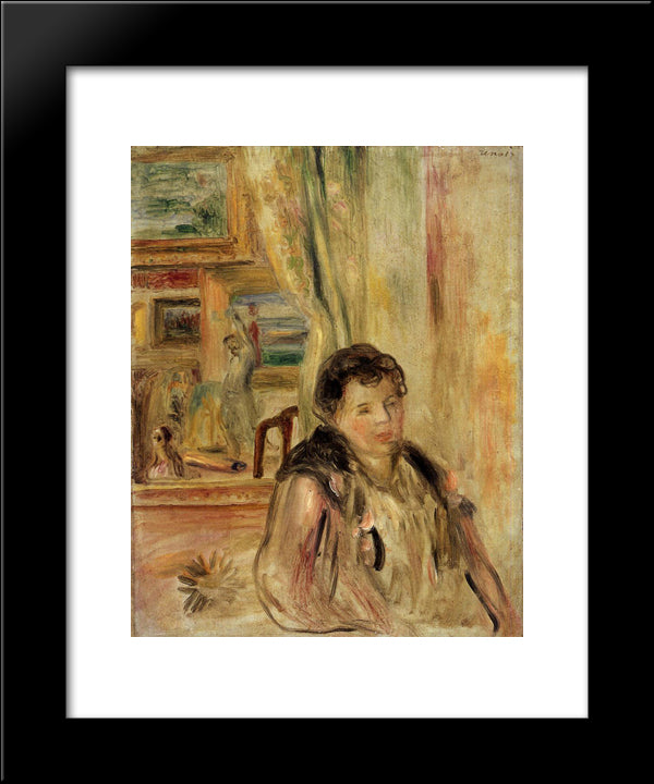 Woman In An Interior 20x24 Black Modern Wood Framed Art Print Poster by Renoir, Pierre Auguste