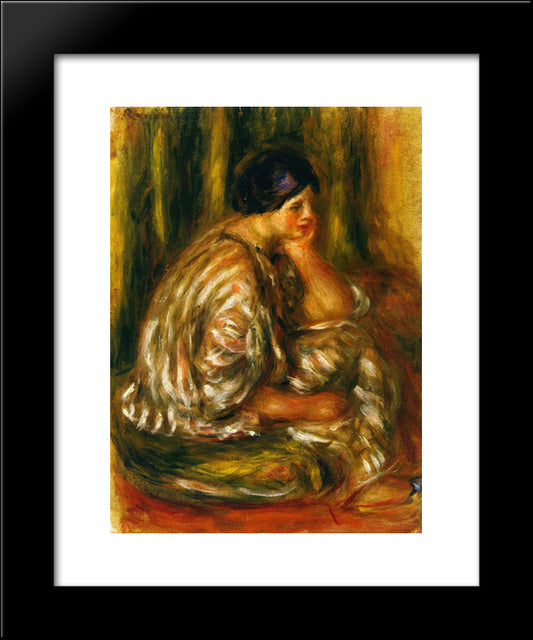 Woman In An Oriental Costume 20x24 Black Modern Wood Framed Art Print Poster by Renoir, Pierre Auguste