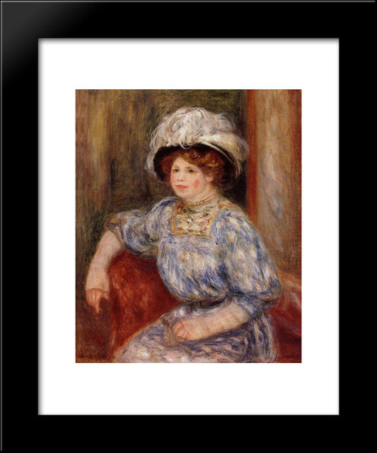 Woman In Blue 20x24 Black Modern Wood Framed Art Print Poster by Renoir, Pierre Auguste