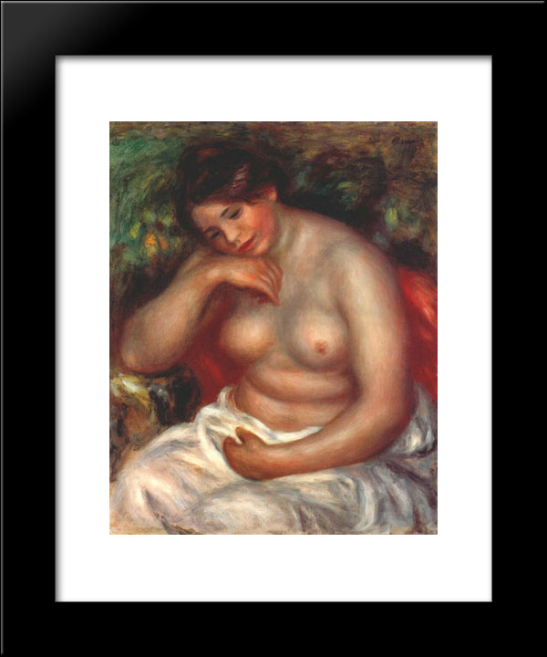 Woman Sleeping 20x24 Black Modern Wood Framed Art Print Poster by Renoir, Pierre Auguste