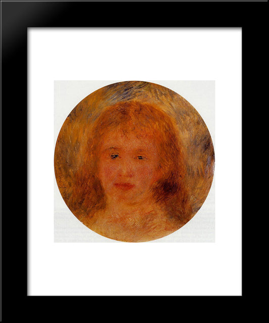 Woman`S Head (Jeanne Samary) 20x24 Black Modern Wood Framed Art Print Poster by Renoir, Pierre Auguste