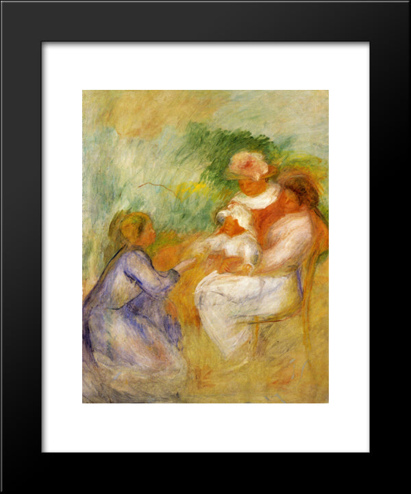 Women And Child 20x24 Black Modern Wood Framed Art Print Poster by Renoir, Pierre Auguste