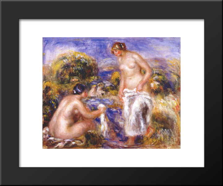 Women Bathing 20x24 Black Modern Wood Framed Art Print Poster by Renoir, Pierre Auguste