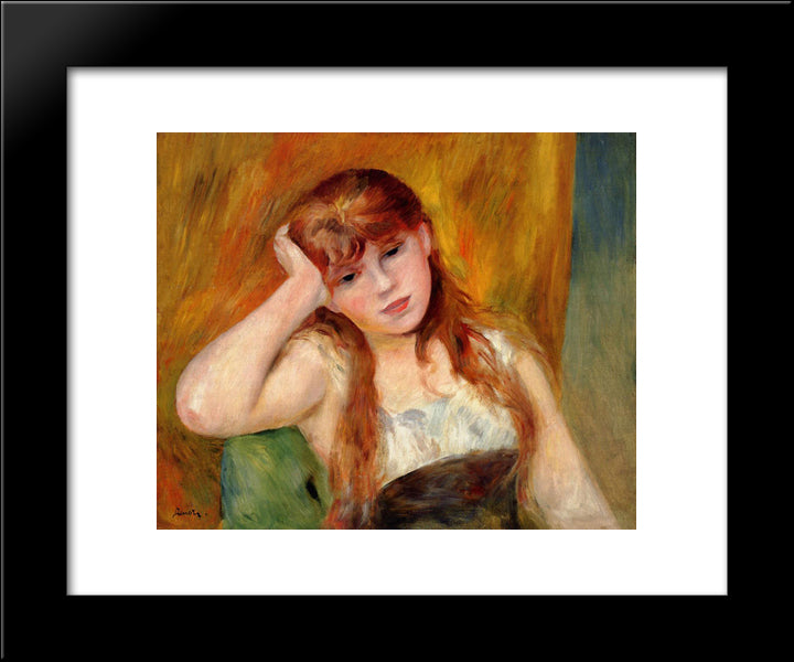 Young Blond Woman 20x24 Black Modern Wood Framed Art Print Poster by Renoir, Pierre Auguste