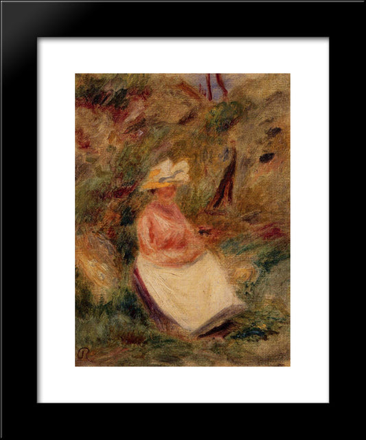 Young Girl In The Woods 20x24 Black Modern Wood Framed Art Print Poster by Renoir, Pierre Auguste