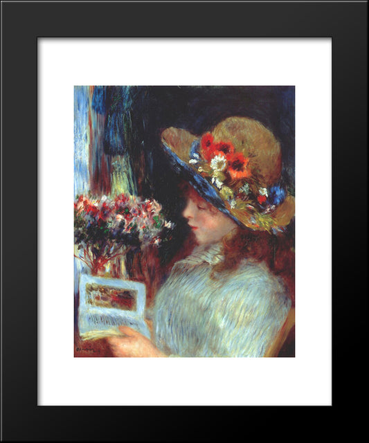 Young Girl Reading 20x24 Black Modern Wood Framed Art Print Poster by Renoir, Pierre Auguste