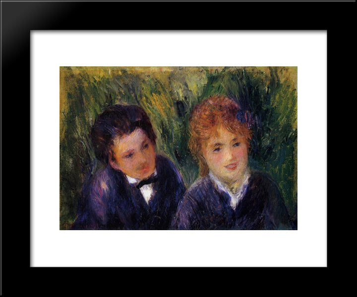 Young Man And Young Woman 20x24 Black Modern Wood Framed Art Print Poster by Renoir, Pierre Auguste